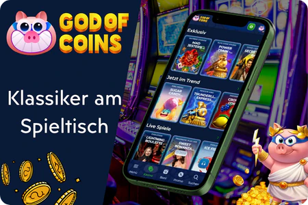 Klassische Tischspiele im God of Coins Casino